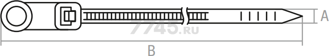 Хомут-стяжка с монтажным отверстием 4,8х200 мм белый STARFIX 100 штук (SM-91056-100) - Фото 2