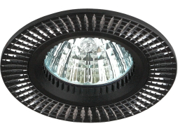 Точечный светильник под лампу GU5.3 ЭРА KL32 AL/BK/1 черный серебро 