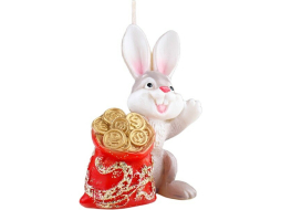 Свеча Кролик с мешком 10,5х7,5 см 