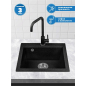 Мойка из искусственного камня AV ENGINEERING Solo черный (AV500460SBKA) - Фото 16