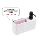 Дозатор для жидкого мыла с подставкой для губки PERFECTO LINEA Pearl белый (35-191002) - Фото 9