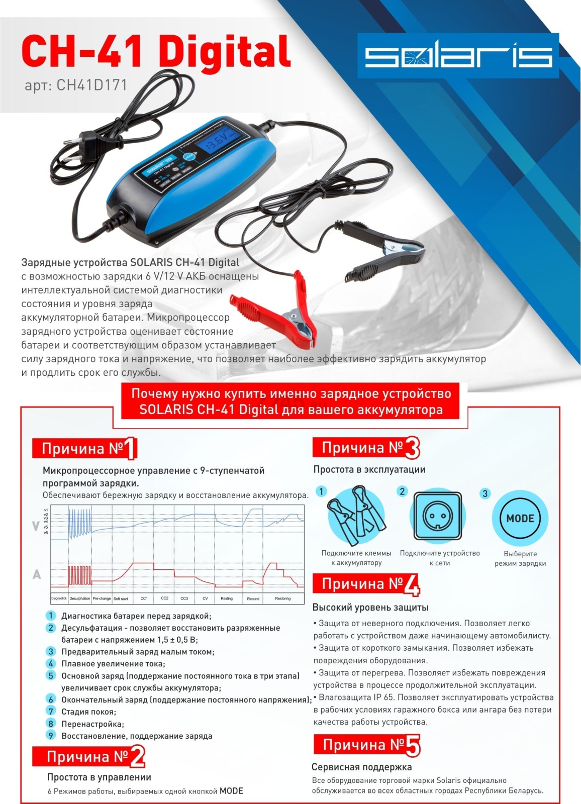Устройство зарядное SOLARIS CH-41 Digital (CH41D171) - Фото 10