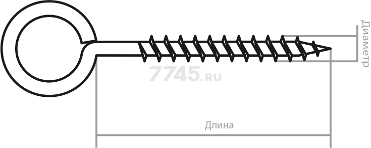 Крючок О-образный 3х40 мм цинк STARFIX 100 штук (SMP1-36895-100) - Фото 2