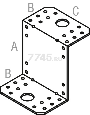 Уголок крепежный Z-образный 70х35x55 мм KUZ белый цинк STARFIX (SMP-16578-1) - Фото 2