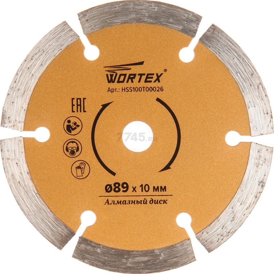 Круг алмазный по керамике 89x10 мм WORTEX HS S100 T (HSS100T00026)