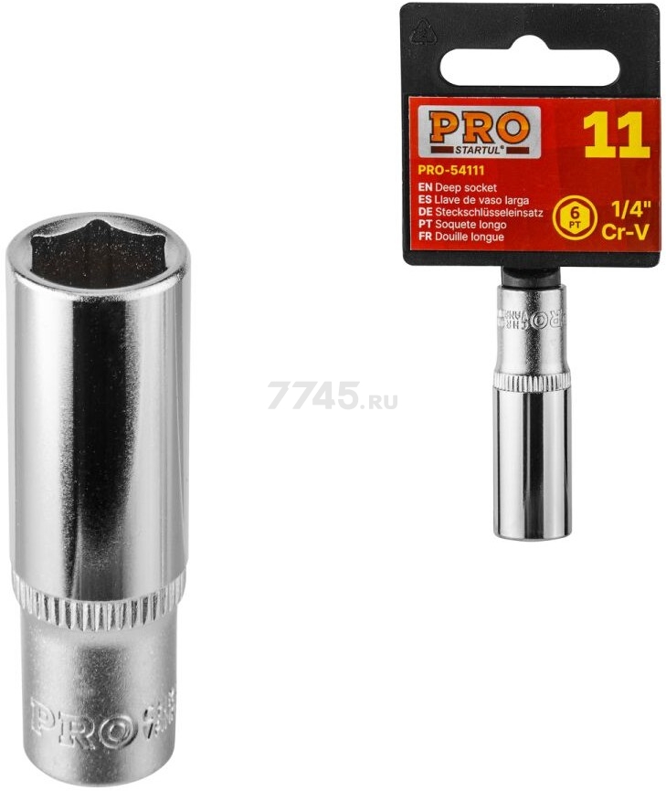 Головка 1/4" 13 мм 6 граней глубокая PRO STARTUL (PRO-54113)