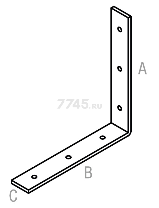 Уголок крепежный узкий 125х125x20 мм STARFIX (SMP-55342-1) - Фото 2