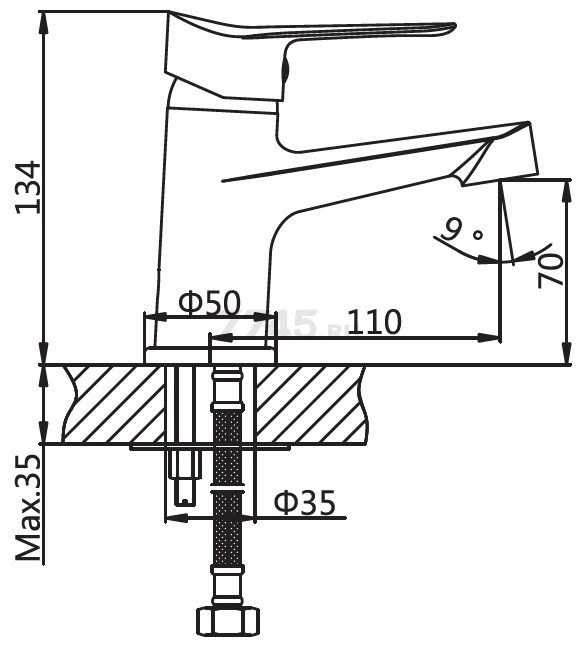 Смеситель для умывальника AV ENGINEERING AVLAW1-A589 (AVLAW1-A589-634) - Фото 2