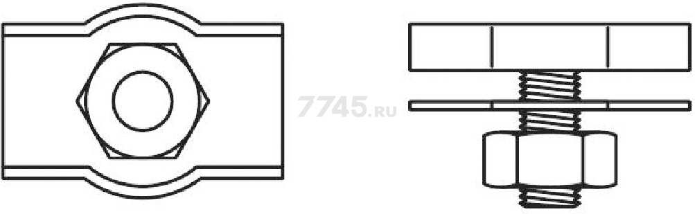 Зажим для стальных канатов одинарный 3 мм simplex STARFIX 4 штуки (SMM1-88671-4) - Фото 2