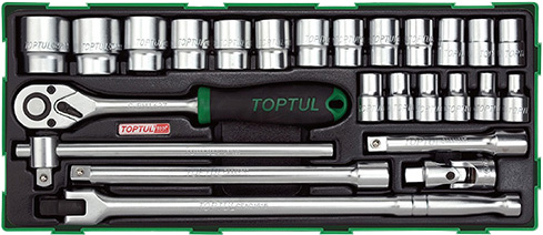 Набор инструментов 1/2" 6 граней 25 предметов TOPTUL (GTB2504)