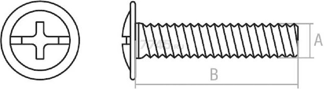 Винт мебельный М8х25 мм цинк класс прочности 5,8 DIN 967 STARFIX 100 штук (SMC2-70886-100) - Фото 3