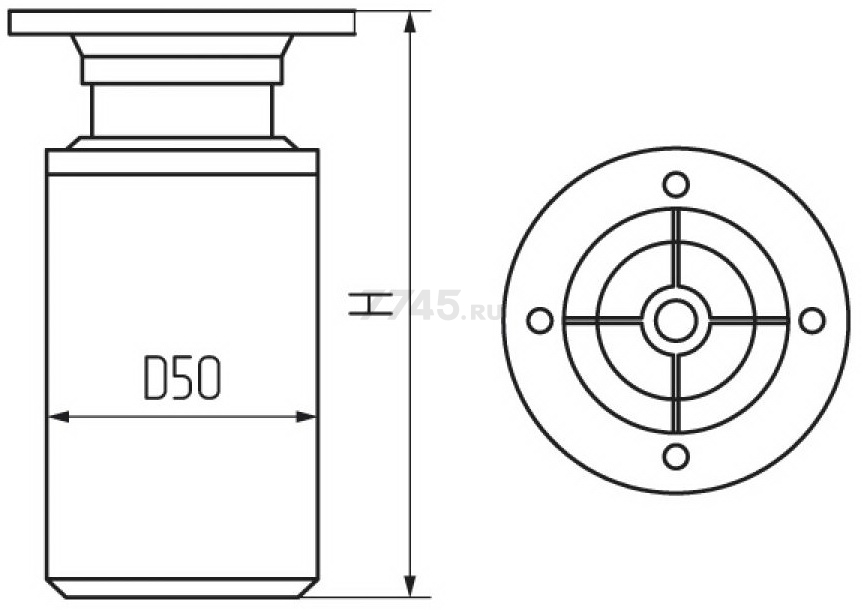 Опора мебельная STARFIX круглая d50х100-120 мм хром (SMF-5981) - Фото 2