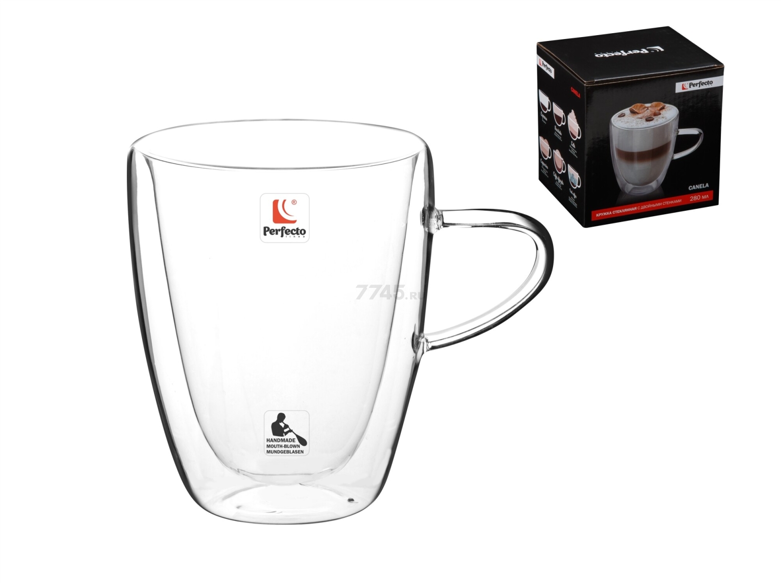 Кружка стеклянная PERFECTO LINEA Canela с двойными стенками 280 мл (30-007280)