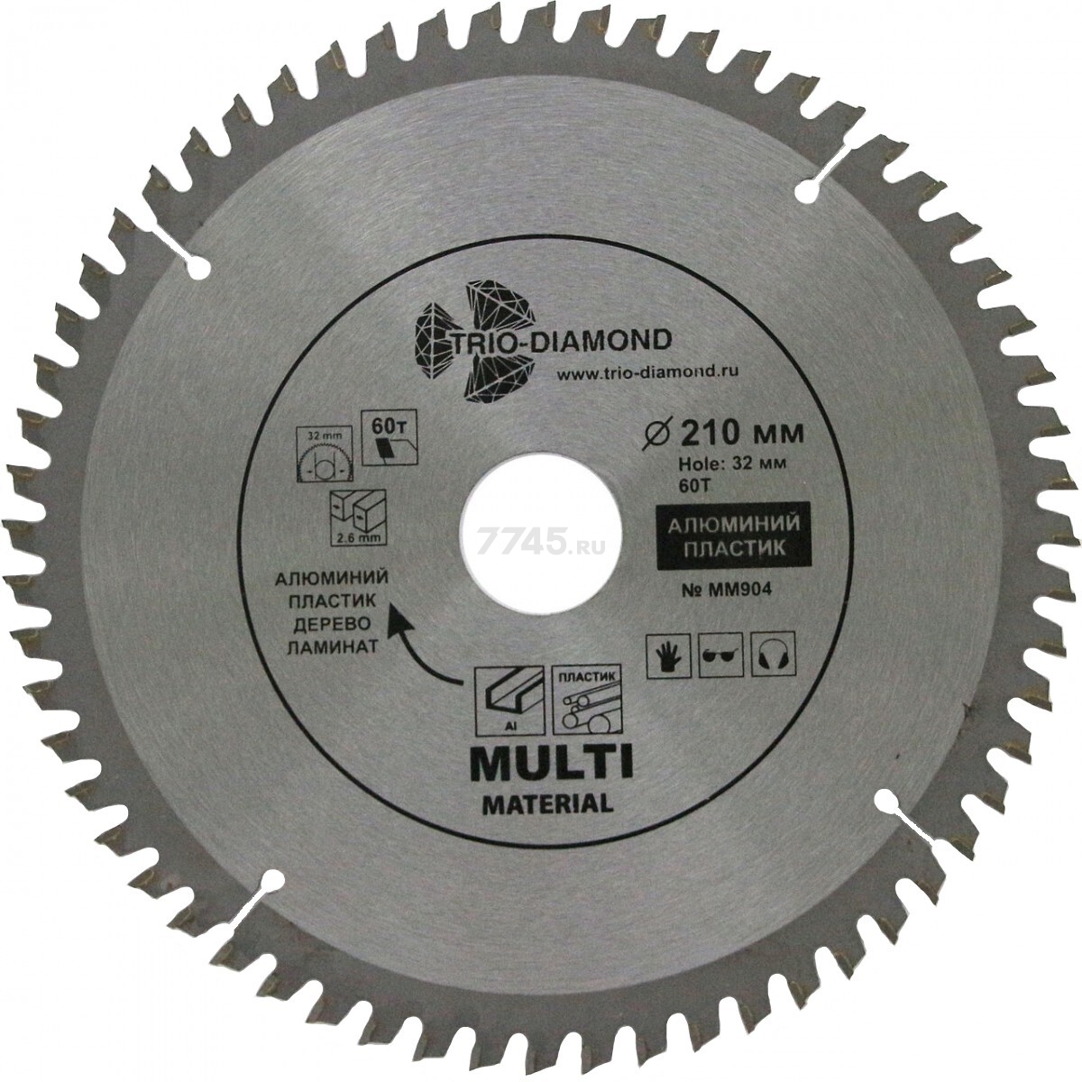 Диск пильный 210х30/32х2,6 мм 60 зубьев TRIO-DIAMOND Multi Material (MM904)