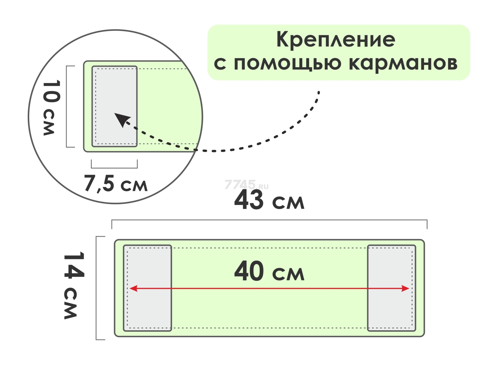 Сменная насадка для швабры PERFECTO LINEA из микрофибры зеленая (44-432013) - Фото 3