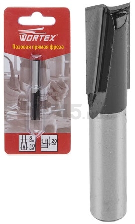 Фреза по дереву пазовая прямая 10х20х51 мм WORTEX (MCAA102018)