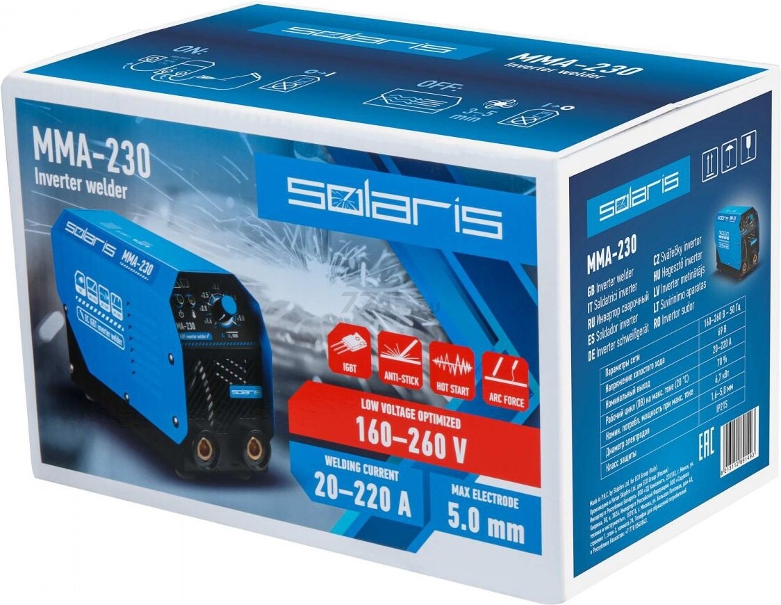 Инвертор сварочный SOLARIS MMA-230 - Фото 6