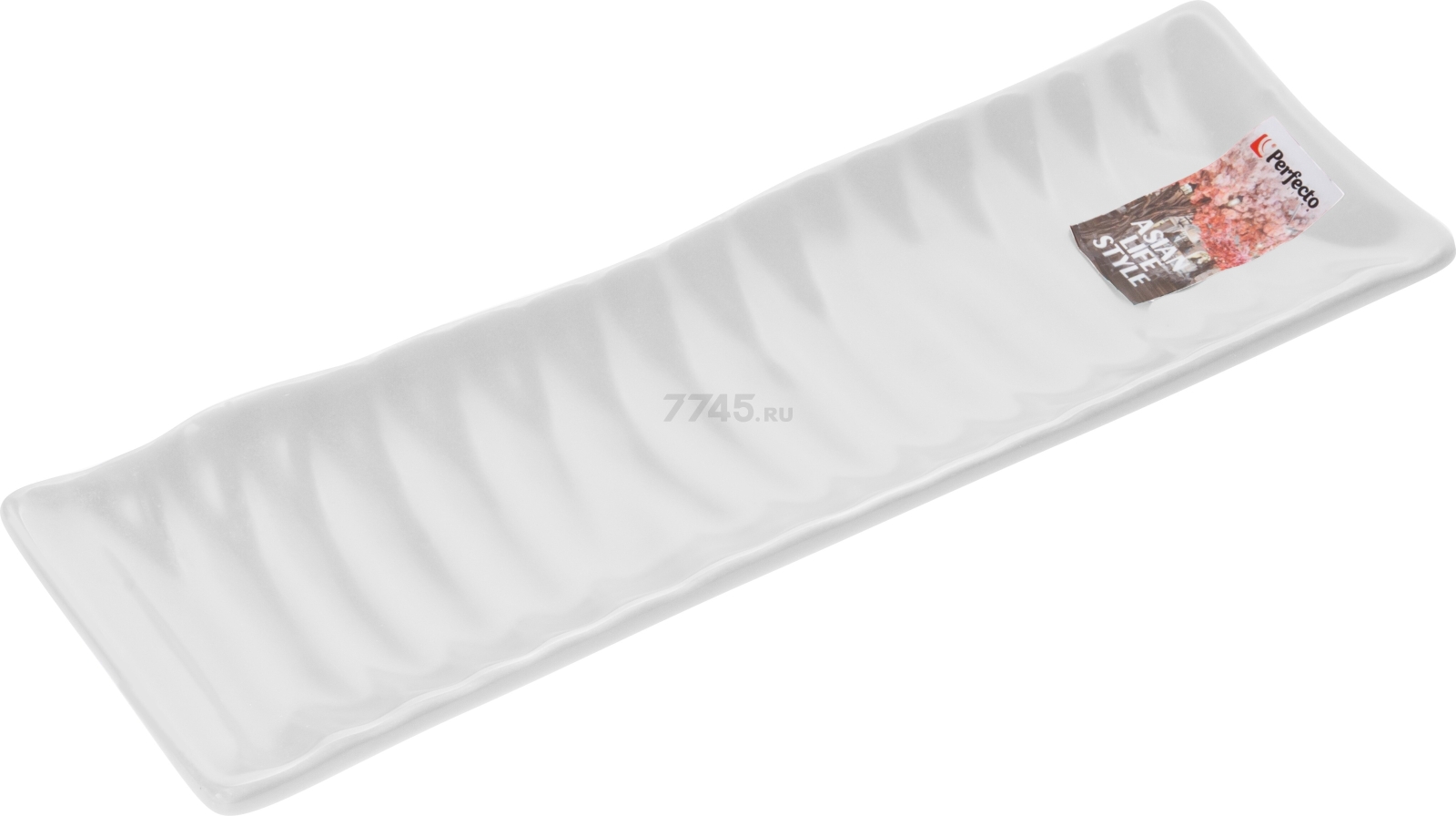 Блюдо керамическое прямоугольное PERFECTO LINEA Asian 23,5х7,5х2,5 см белый (17-102350)