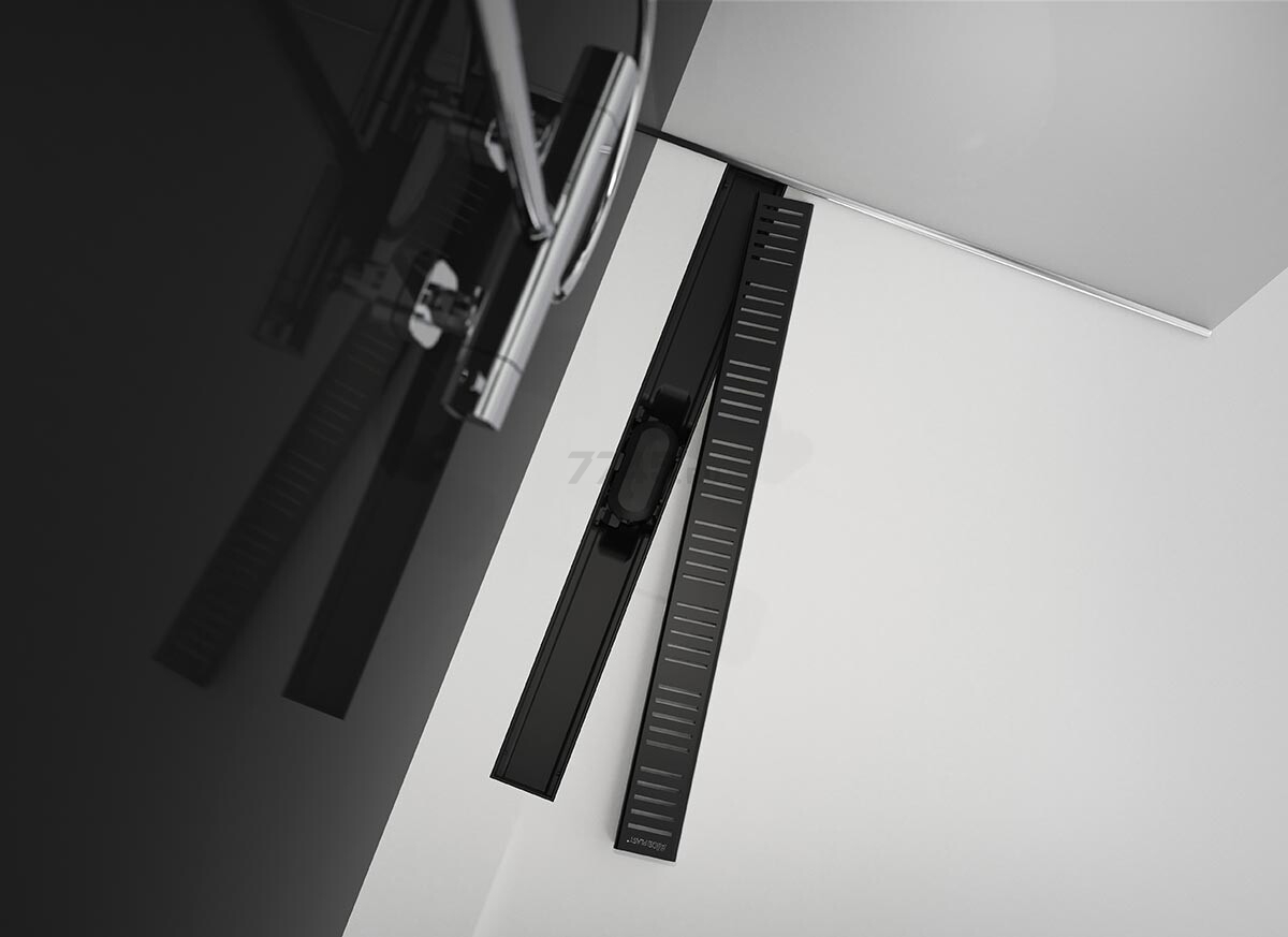 Водоотводящий желоб с порогами для перфорированной решетки чёрный Simple ALCAPLAST (AG101101650) - Фото 3