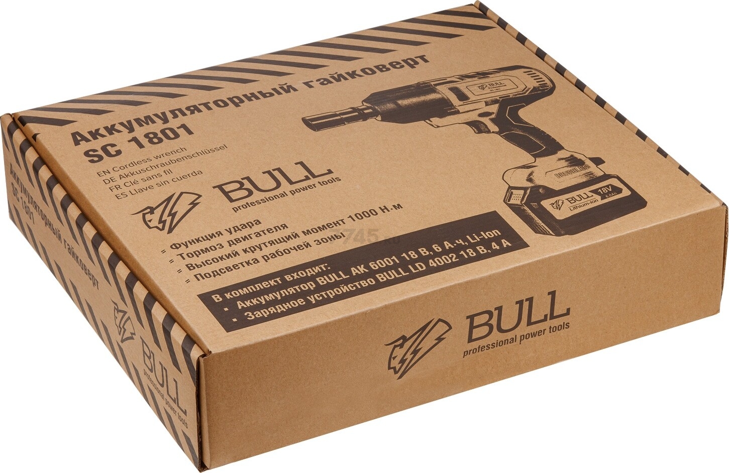 Гайковерт аккумуляторный ударный BULL SC 1801 XLTpro (0329061) - Фото 11