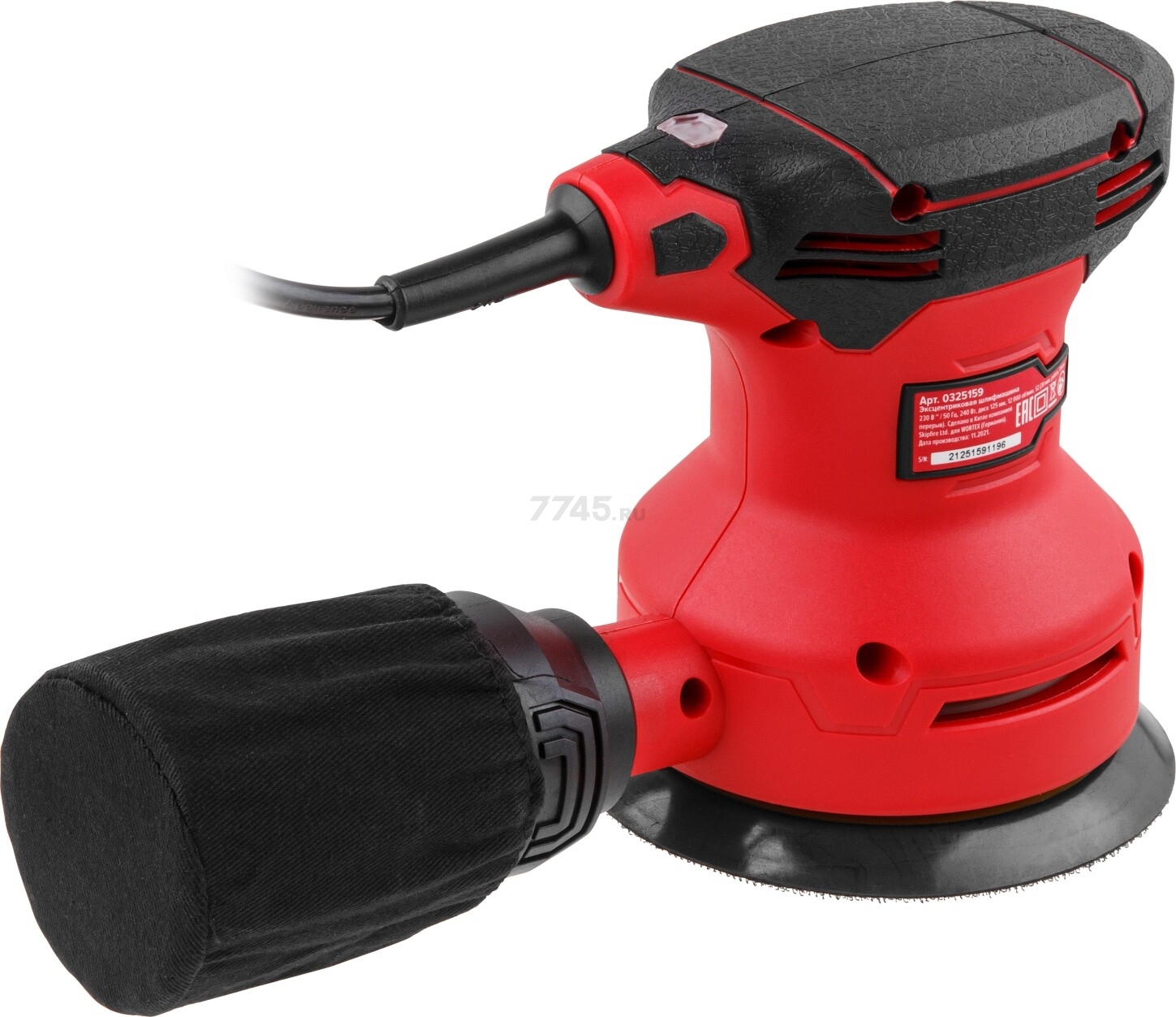 Шлифмашина эксцентриковая (орбитальная) WORTEX LX RS 1225 (0325159) - Фото 6