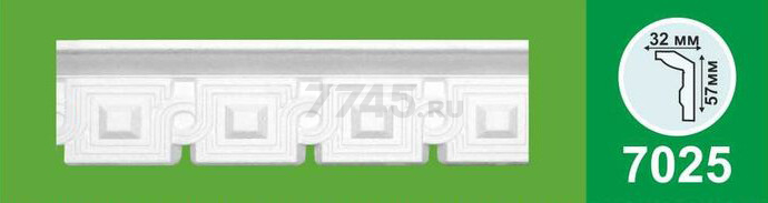 Плинтус потолочный COMFORTPLAST 7025 КП 2000х32х57 мм (12369) - Фото 2