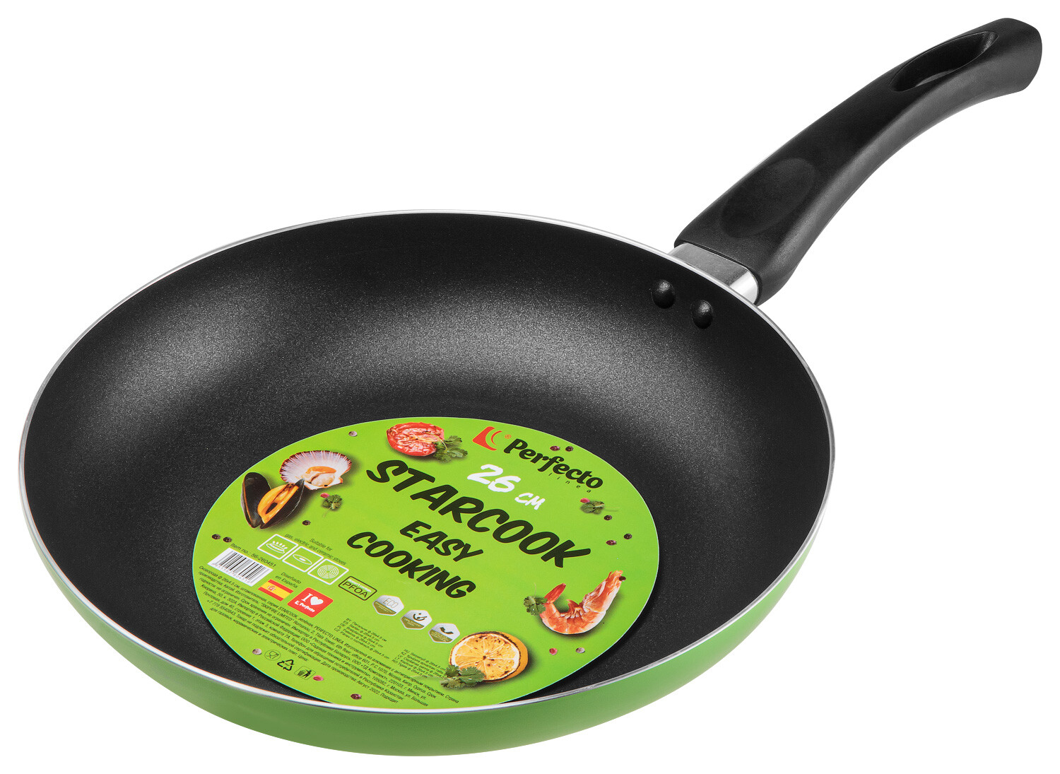 Сковорода алюминиевая 26 см PERFECTO LINEA Starcook зеленая (56-260451)