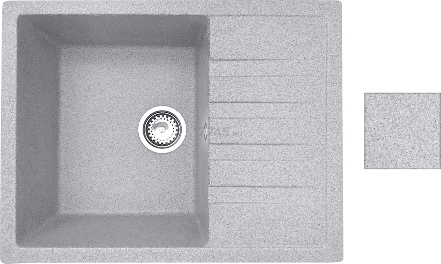 Мойка из искусственного камня AV ENGINEERING Best серый (AV650500BGRA) - Фото 4