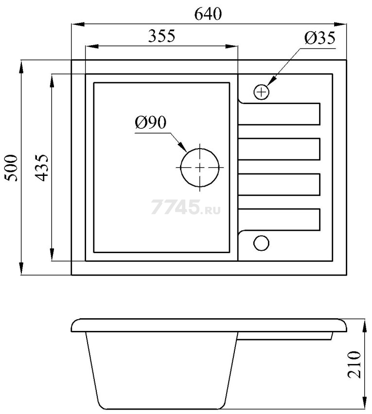 Мойка из искусственного камня AV ENGINEERING Best серый (AV650500BGRA) - Фото 14
