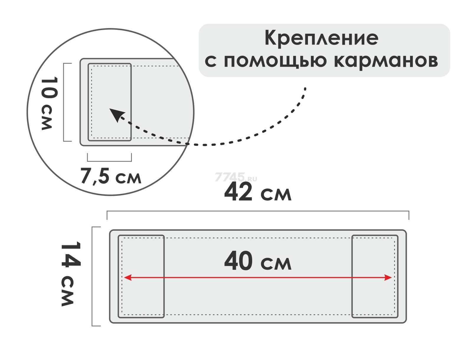 Сменная насадка для швабры PERFECTO LINEA Solid из микрофибры серая (44-532024) - Фото 3