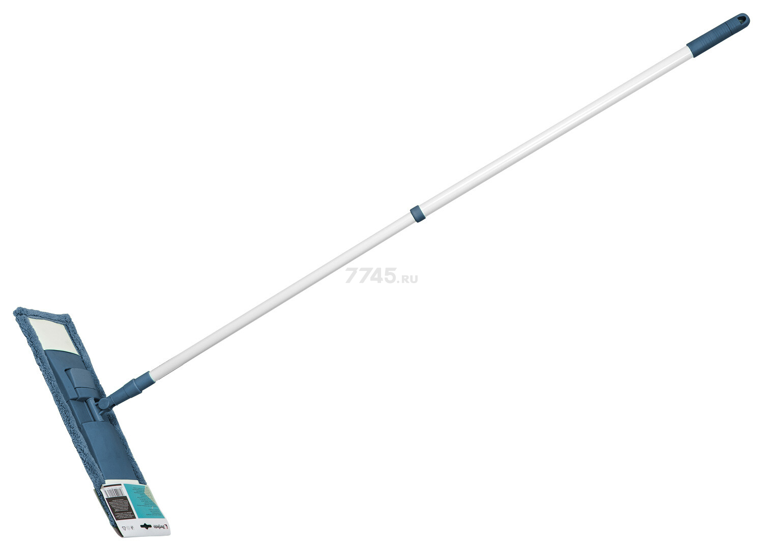 Швабра для пола PERFECTO LINEA с насадкой из микрофибры темно-синяя (43-392023) - Фото 11