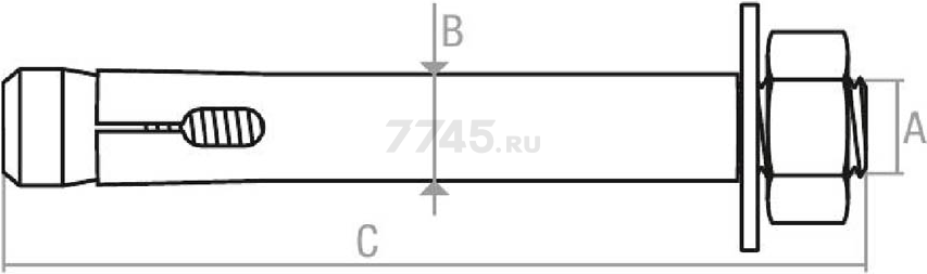 Болт анкерный с гайкой М6х8х40 мм STARFIX (SM-60572) - Фото 2
