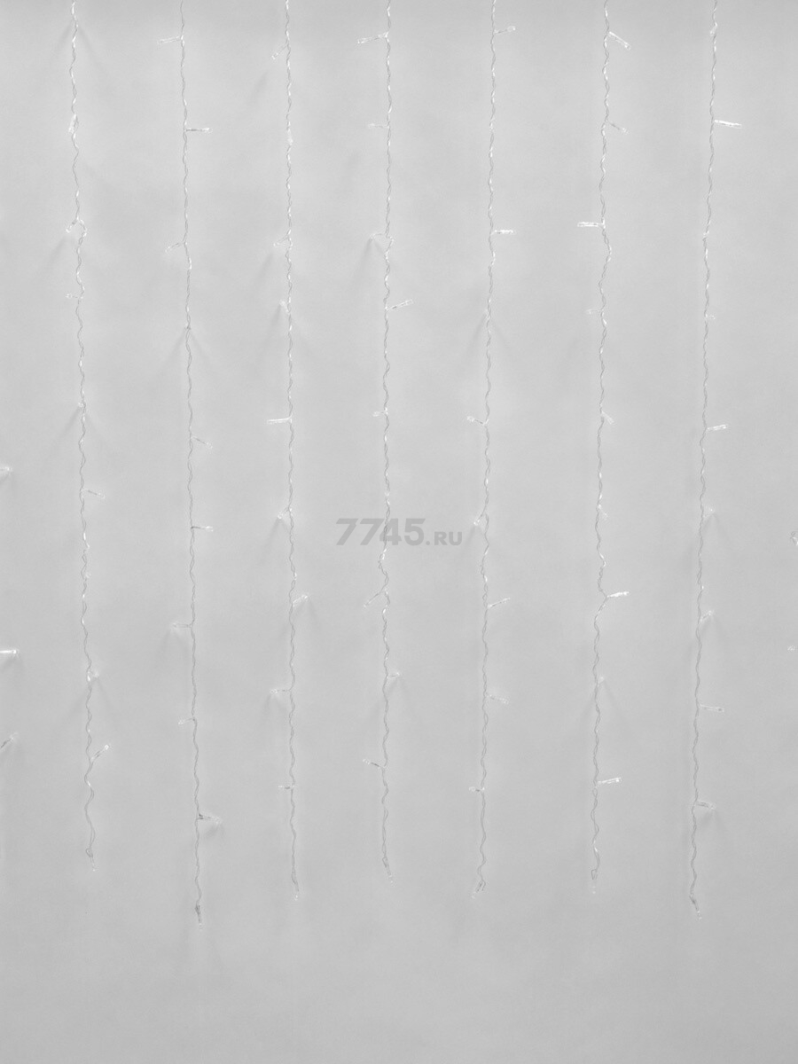 Гирлянда новогодняя светодиодная UNIEL ULD-C1515-160/DTA WHITE IP20 Занавес 1,5х1,5 м 160 диодов белый - Фото 2