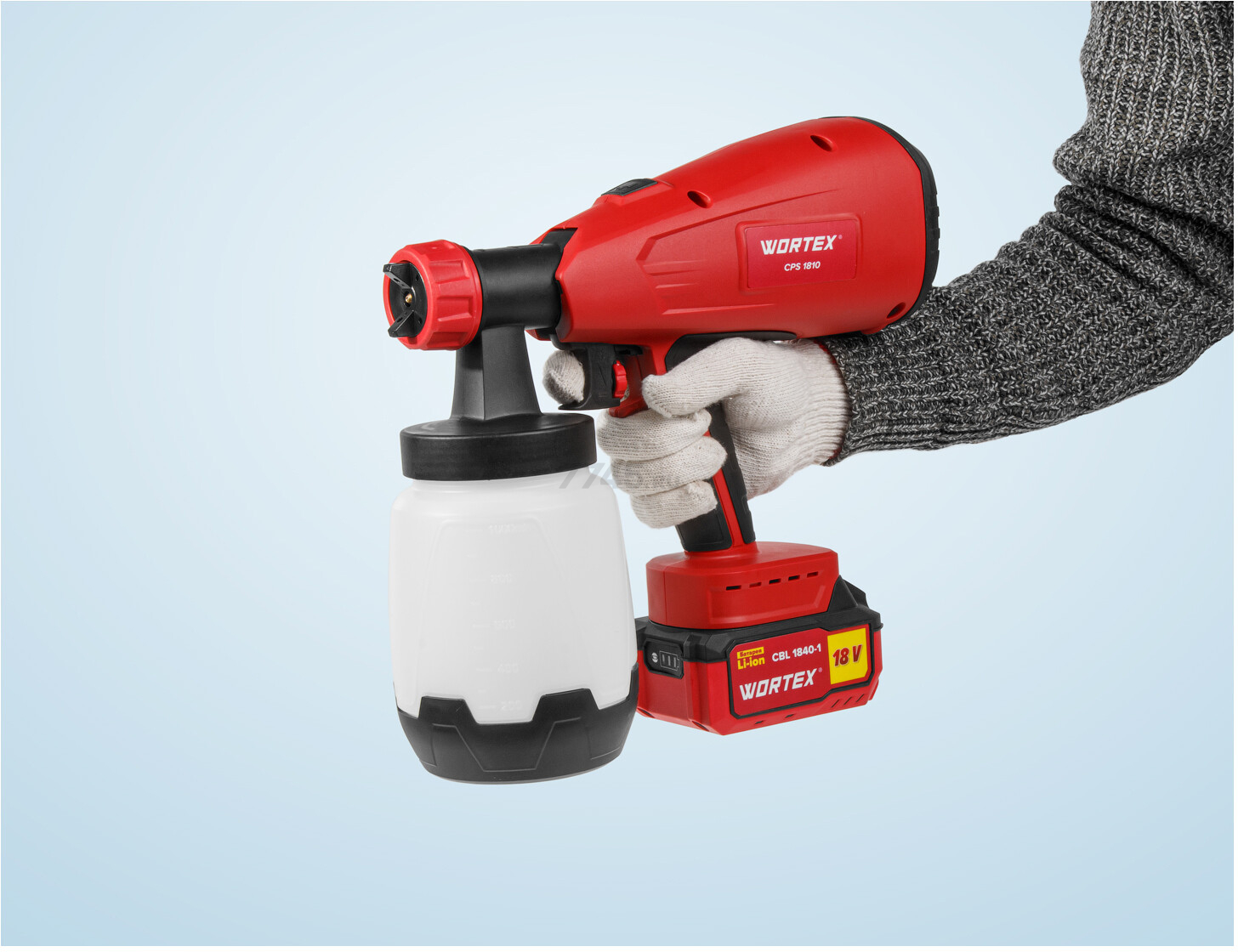 Краскораспылитель аккумуляторный WORTEX CPS 1810 XLT SOLO (0333262) - Фото 16