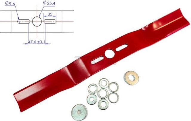 Нож для газонокосилки RIPARTS изогнутый (UBB-16-406)
