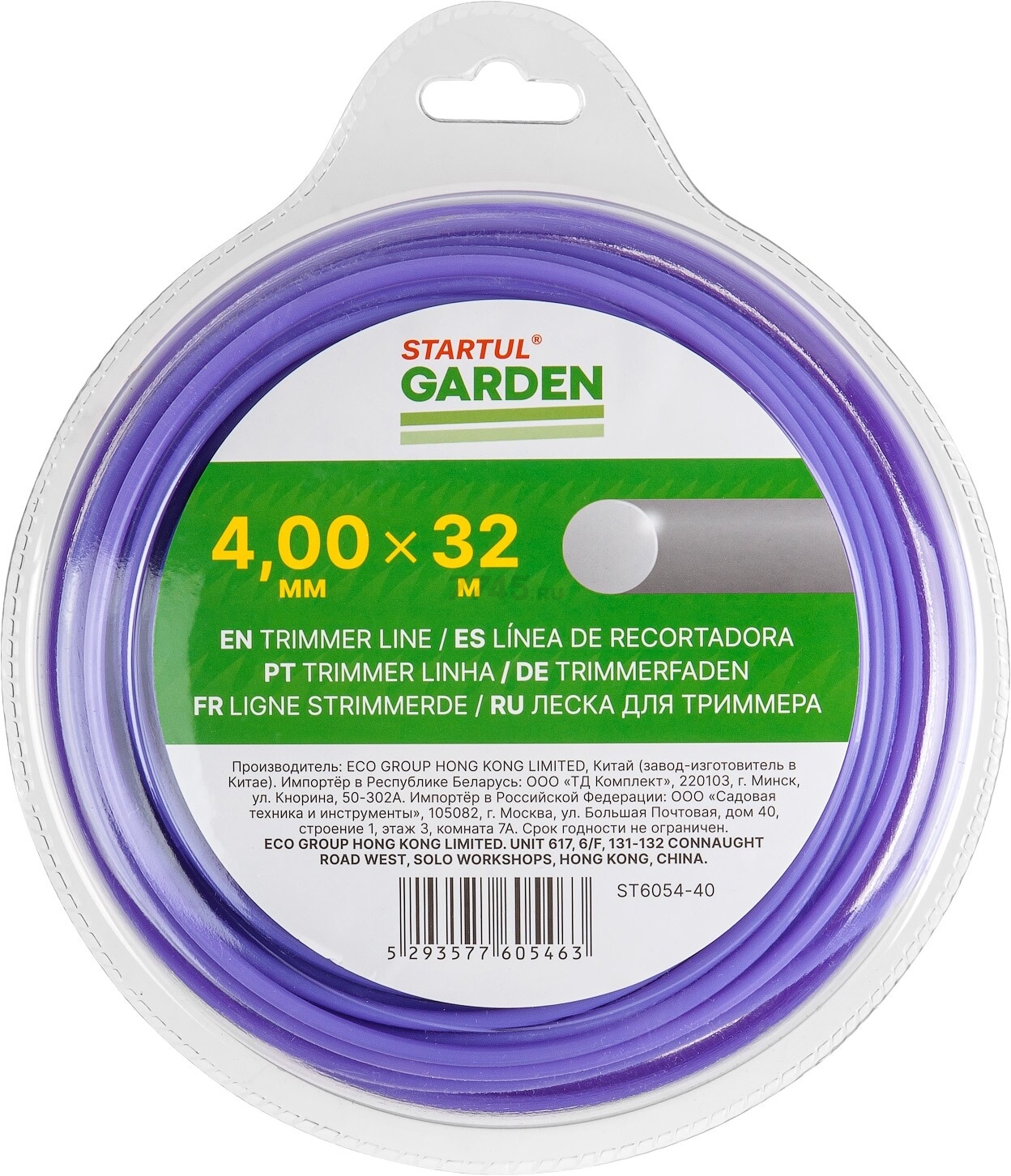 Леска для триммера d 4.0 мм х 32 м сечение круглое STARTUL Garden (ST6054-40) - Фото 4