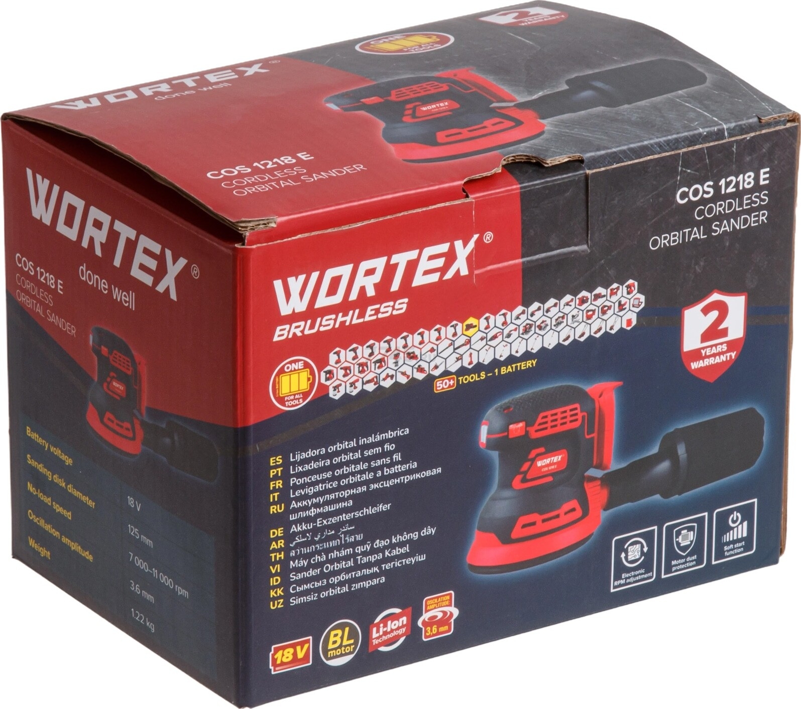 Шлифмашина эксцентриковая (орбитальная) аккумуляторная WORTEX COS 1218 E XLT SOLO (1334402) - Фото 11