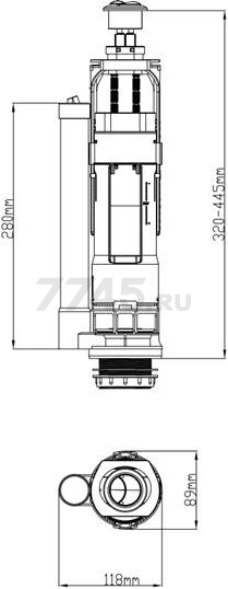 Сливная арматура для унитаза AV ENGINEERING (AVE129700BL) - Фото 13