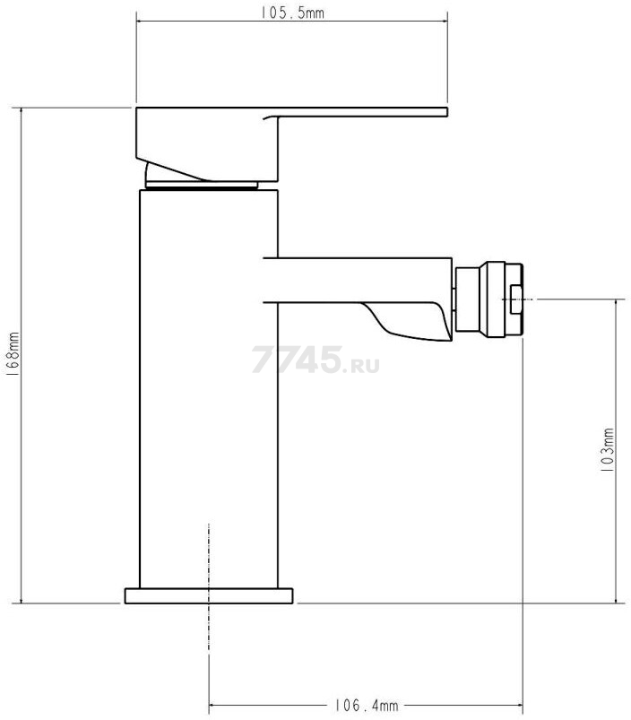 Смеситель для биде D35 серия 210 черный ECONOCE (EC0213BL) - Фото 2