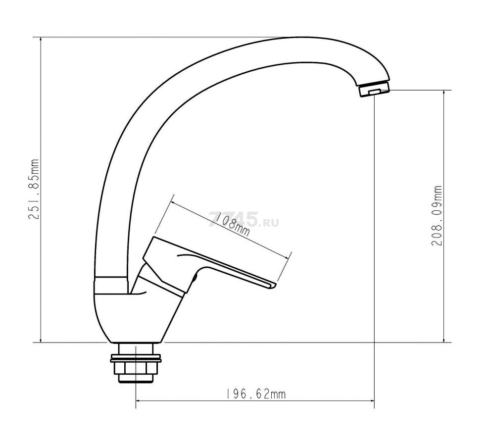 Смеситель для кухни ECONOCE серия 280 белый (EC0283WT) - Фото 7
