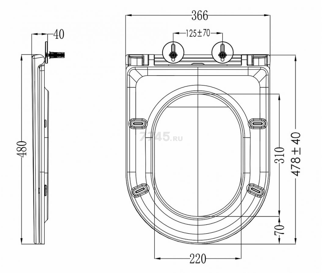 Сиденье для унитаза AV ENGINEERING Comfort X3 (AVWHR203X3C) - Фото 2