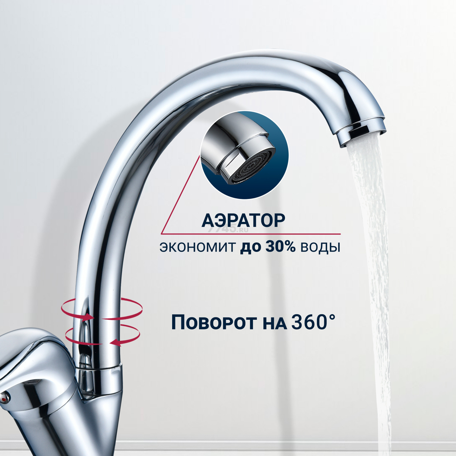 Смеситель для кухни ECONOCE серия 280 (EC0283) - Фото 2