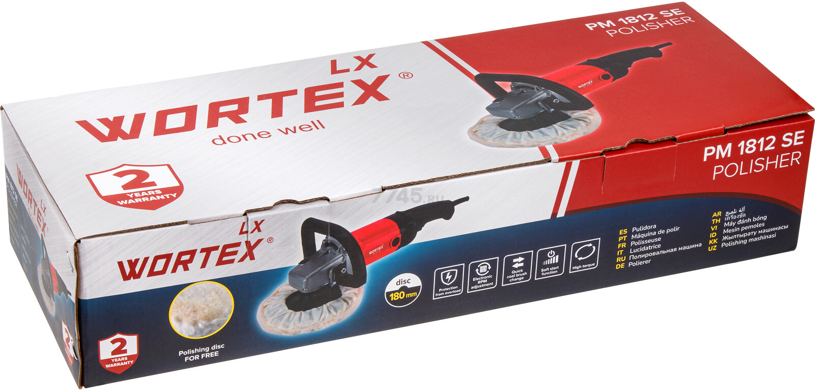 Машина полировальная WORTEX LX PM 1812 SE (1318467) - Фото 8
