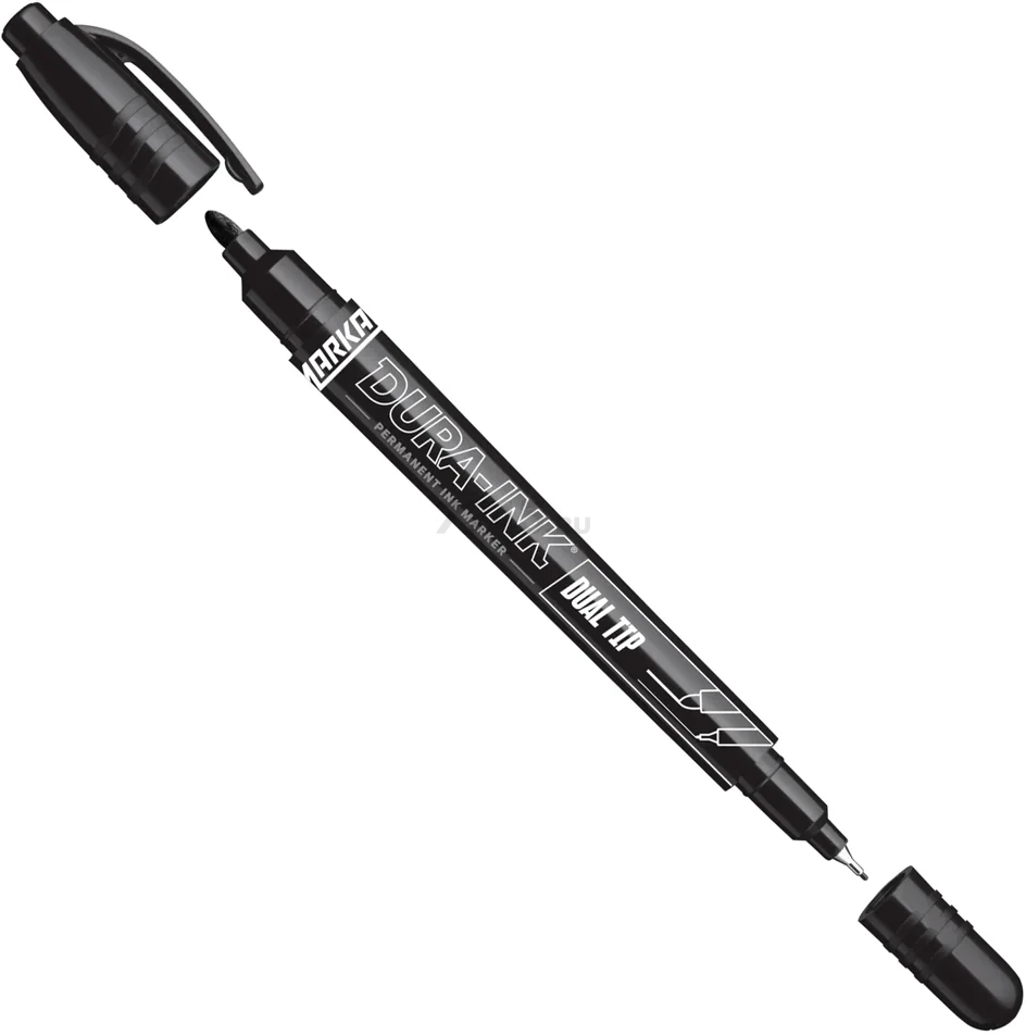 Маркер перманентный двухсторонний MARKAL Dura ink dual tip черный (96283)