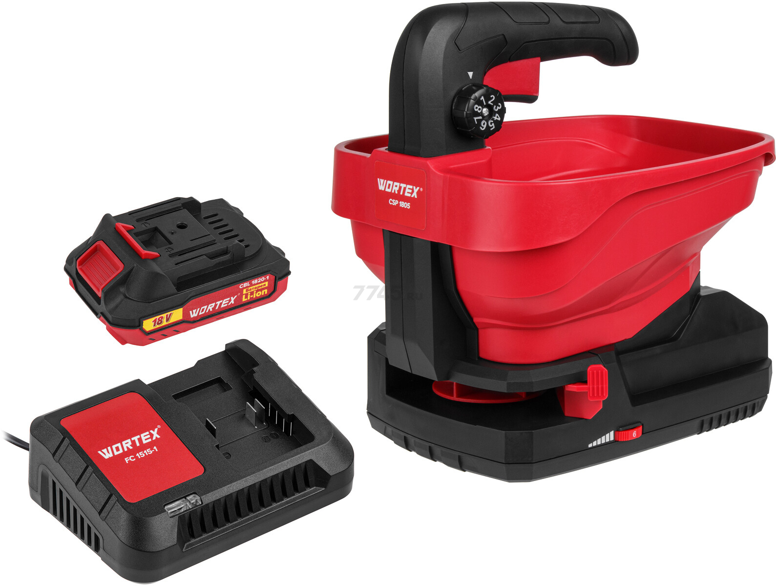 Разбрасыватель аккумуляторный WORTEX CSP 1805 XLT SET (1334495) - Фото 7