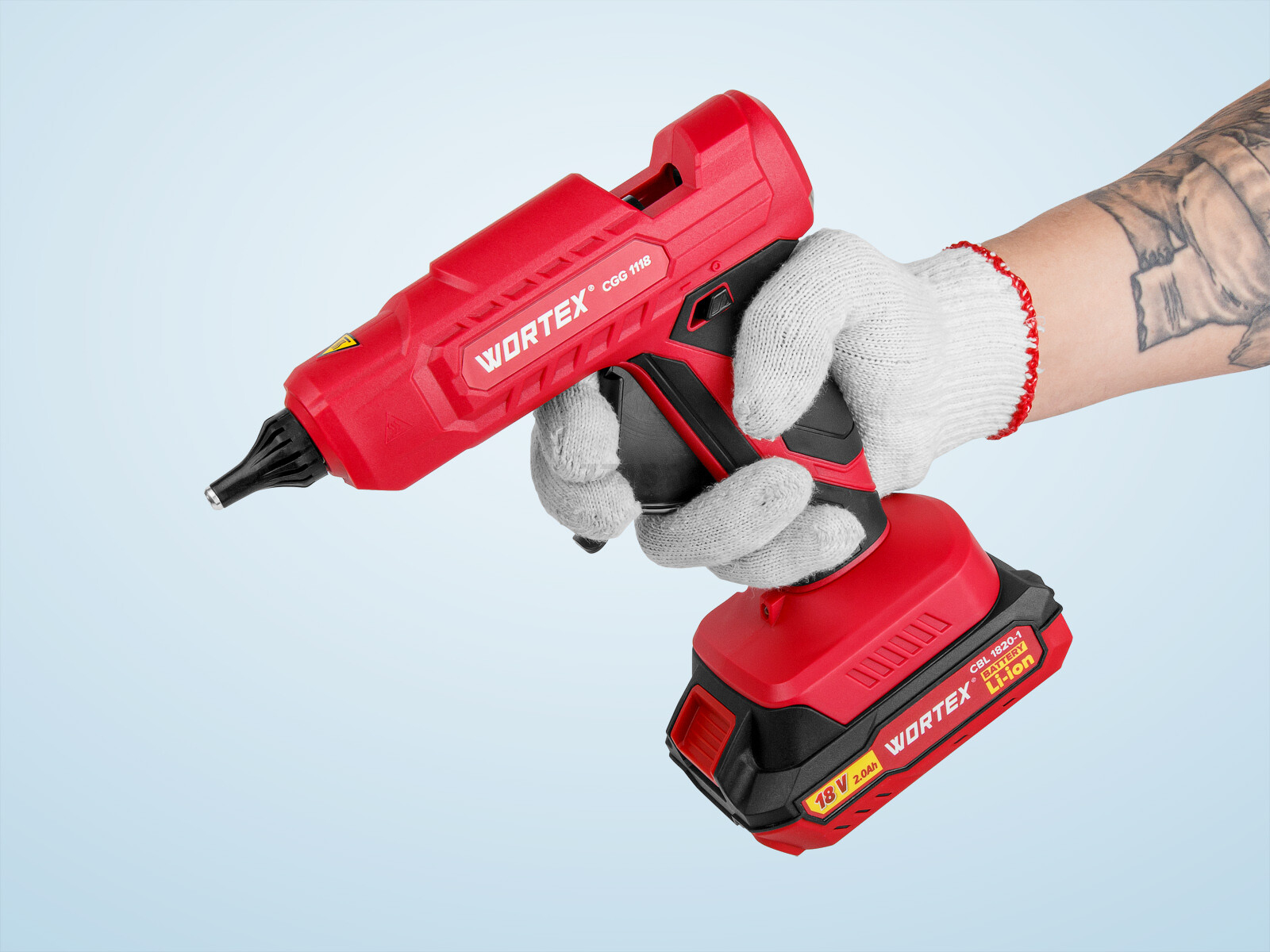 Пистолет клеевой аккумуляторный WORTEX CGG 1118 XLT SOLO (1334528) - Фото 10