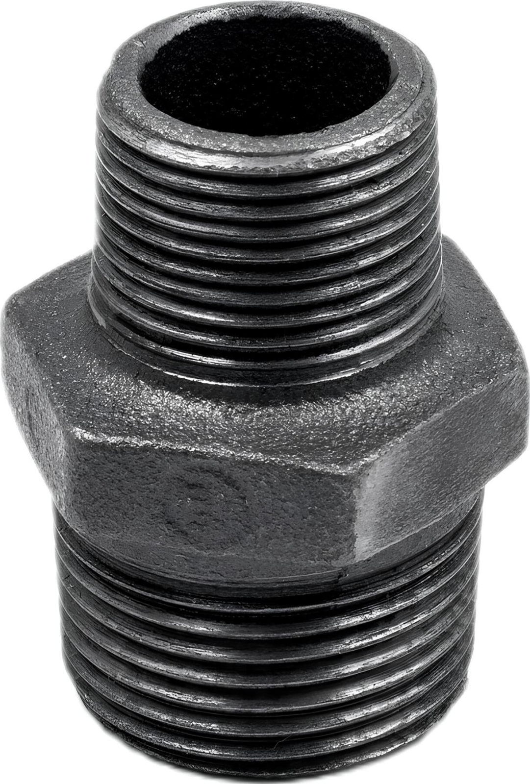 Ниппель чугунный редукционный с наружной резьбой 1"х1/2" AV ENGINEERING черный (AVEC501000112)