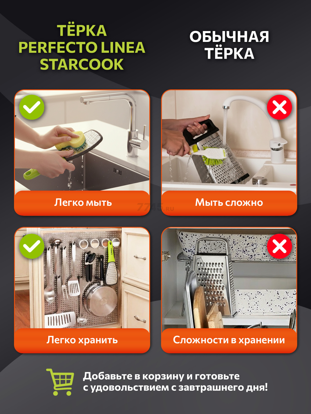 Терка ручная PERFECTO LINEA Starcook (21-195522) - Фото 4
