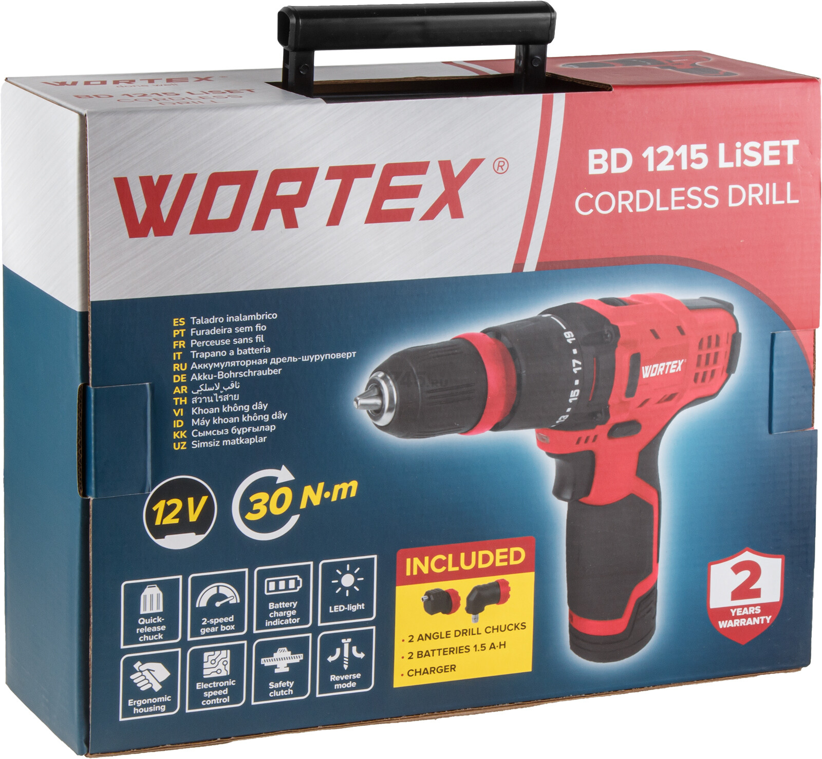 Дрель-шуруповерт аккумуляторная WORTEX BD 1215 Li SET (1326469) - Фото 24