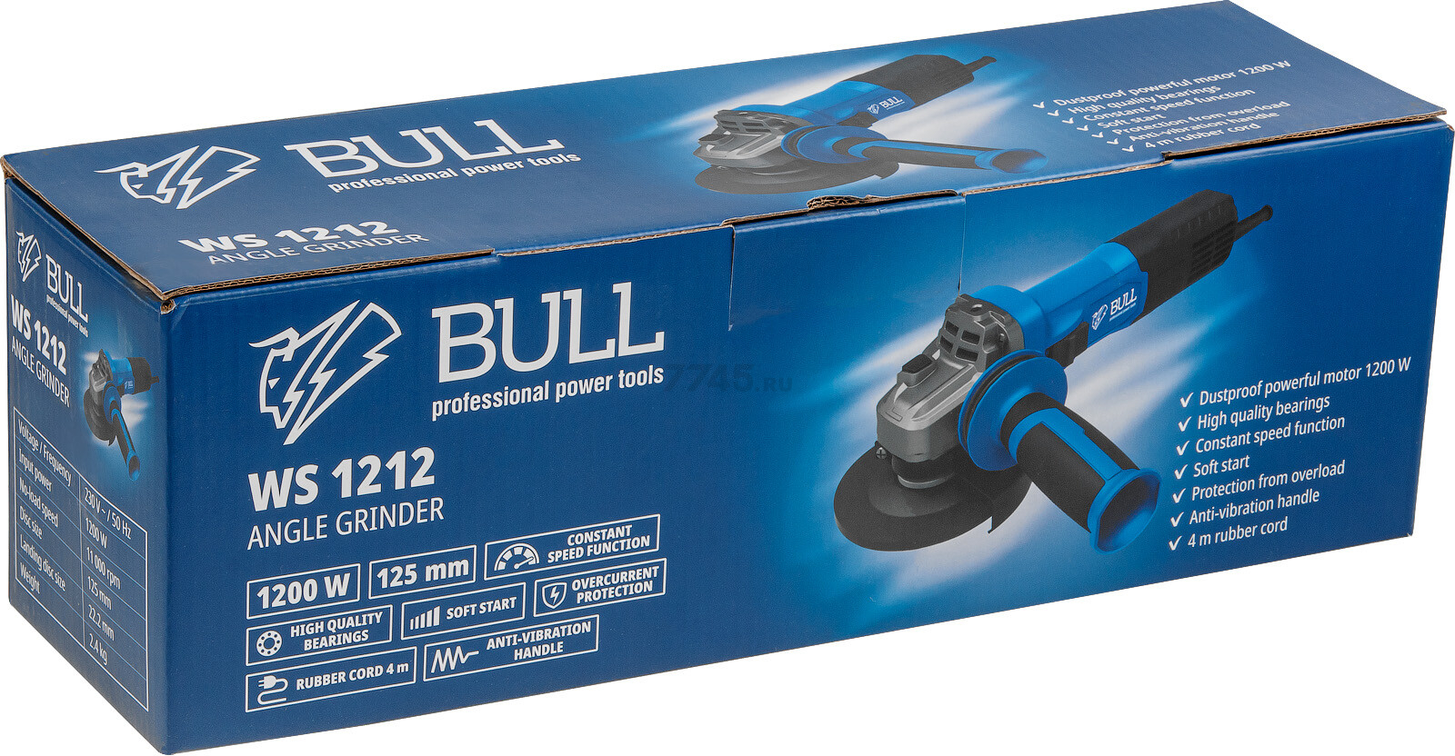 Шлифмашина угловая (болгарка) BULL WS 1212 (1333513) - Фото 10
